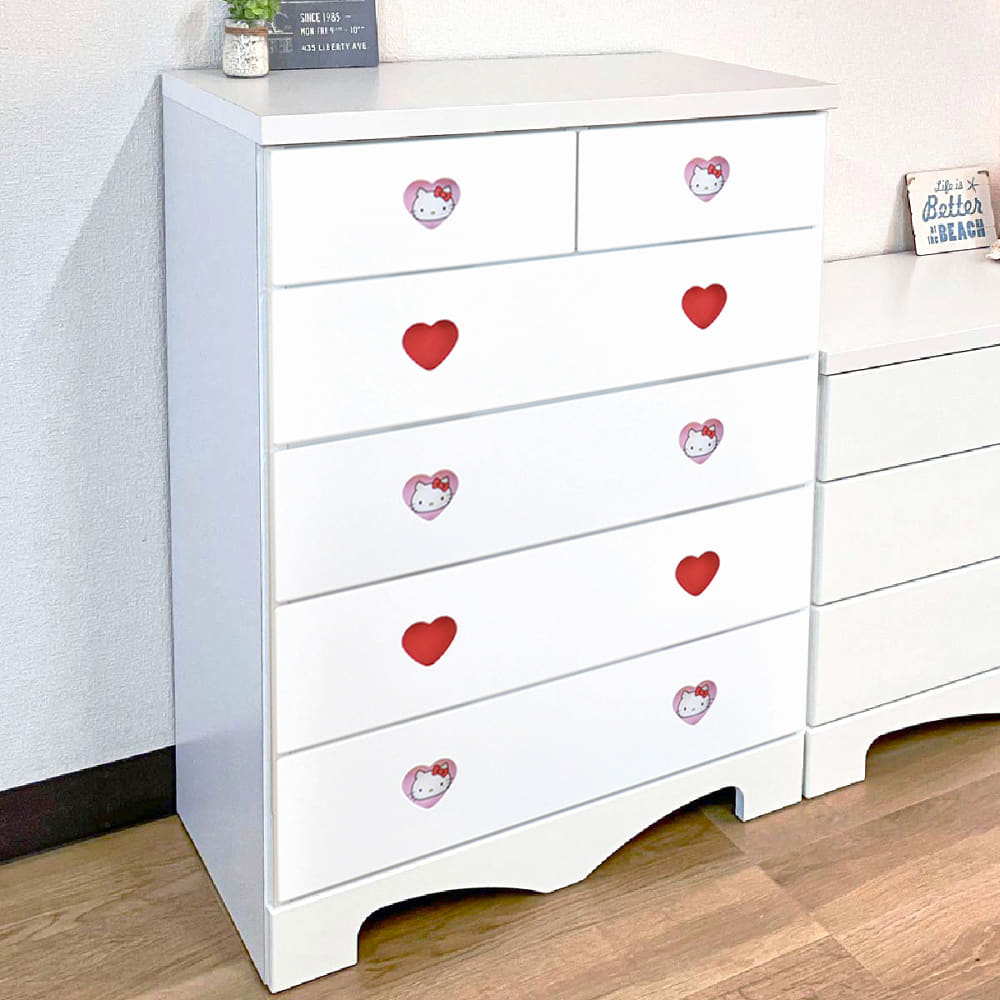ハイチェスト ハート／キティ 75 WH: 収納・チェスト | 家具