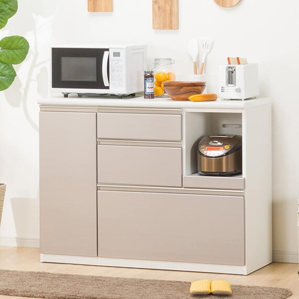 【ニトリ】　キッチンカウンター　アルミナ２　１２０ＣＴ　ＳＩ　シルバー:洗練されたデザインでキッチン全体がスタイリッシュな空間に変わります。