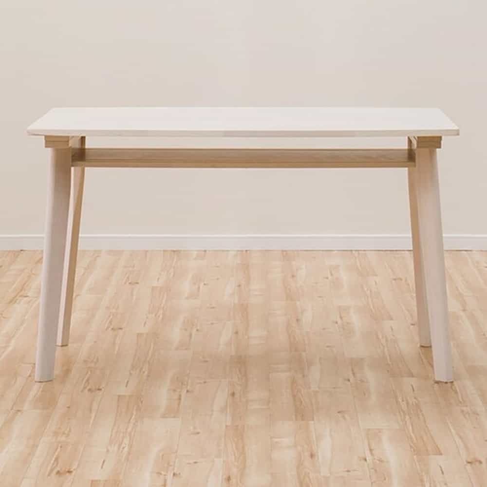 【ニトリ】　ダイニングテーブル　スタディーＳ１２０棚付き　ＷＨ:ナチュラルな雰囲気がやさしいお部屋空間を演出します
