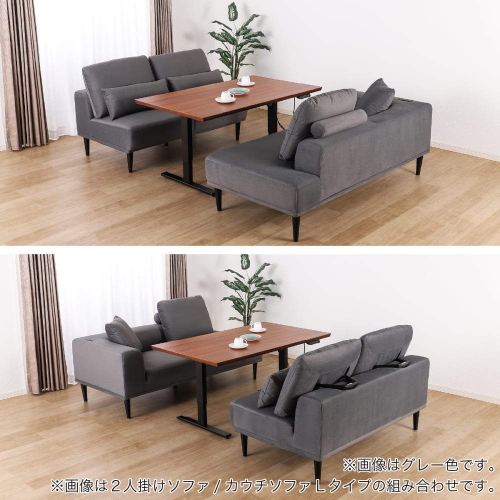 [Jyothi] 肘なし 2人掛けソファ ダークブラウン LDソファ 肘なし 2人掛けソファ リンク GY［ホームズオリジナル