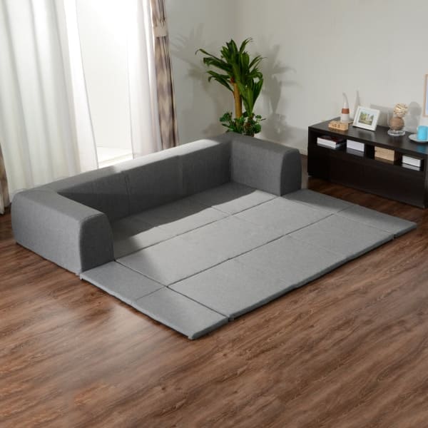 ★【送料無料】　【ネット限定品】　カバーリング フロアマットソファ (M グレー)　<N>
