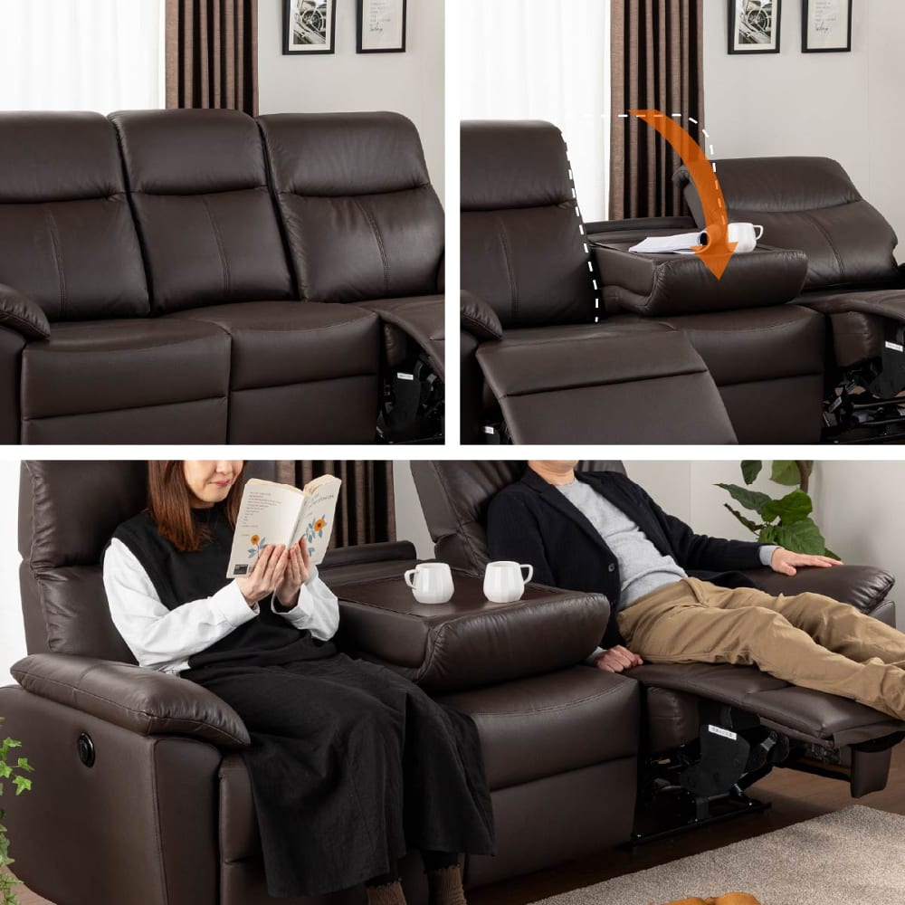 3人掛け電動ソファ ソフィアプレミアム（B-OMランク/OM220 レッド）(3