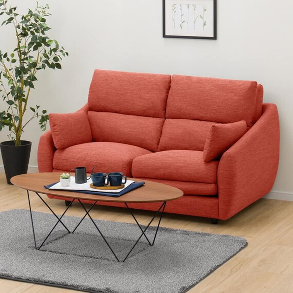 【ニトリ】　２人掛けソファ　２Ｐソファ　Ｎポケット　Ａ９Ｈ　ＤＲ−ＲＥＤ　２レッド:柔らかさと弾力性を合わせたベッドのような心地よさのソファ。