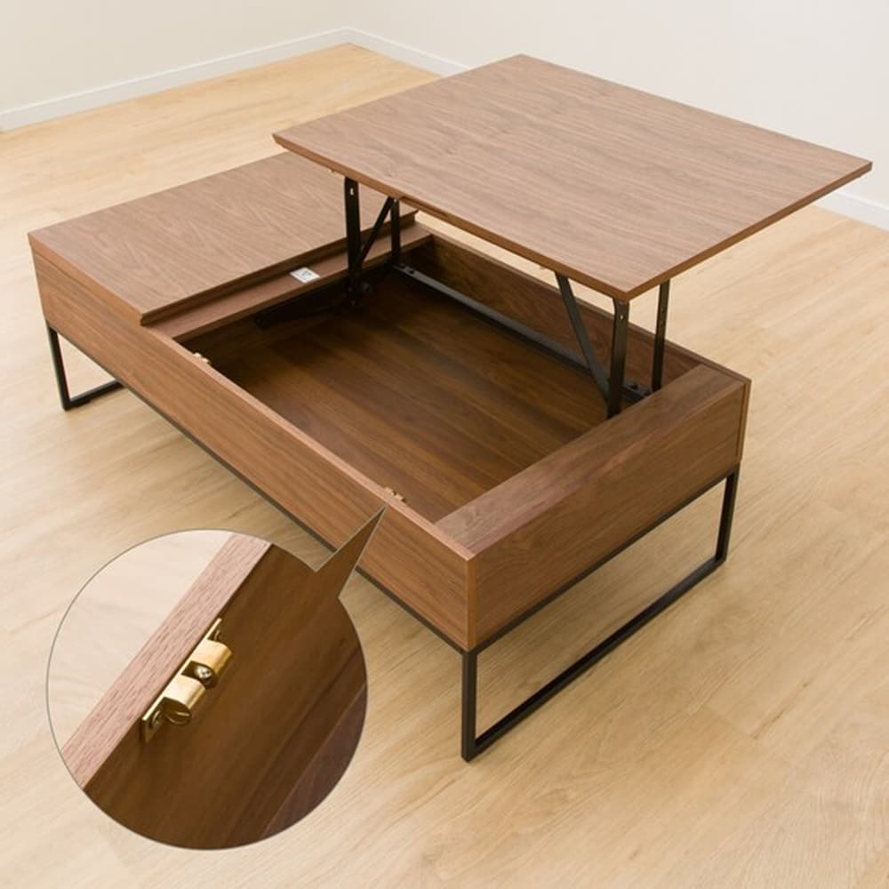 【ニトリ】 センターテーブル 天板昇降式 Nヒバリ 120 MBR ミドルブラウン(5Y）ミドルブラウン) テーブル・椅子 家具