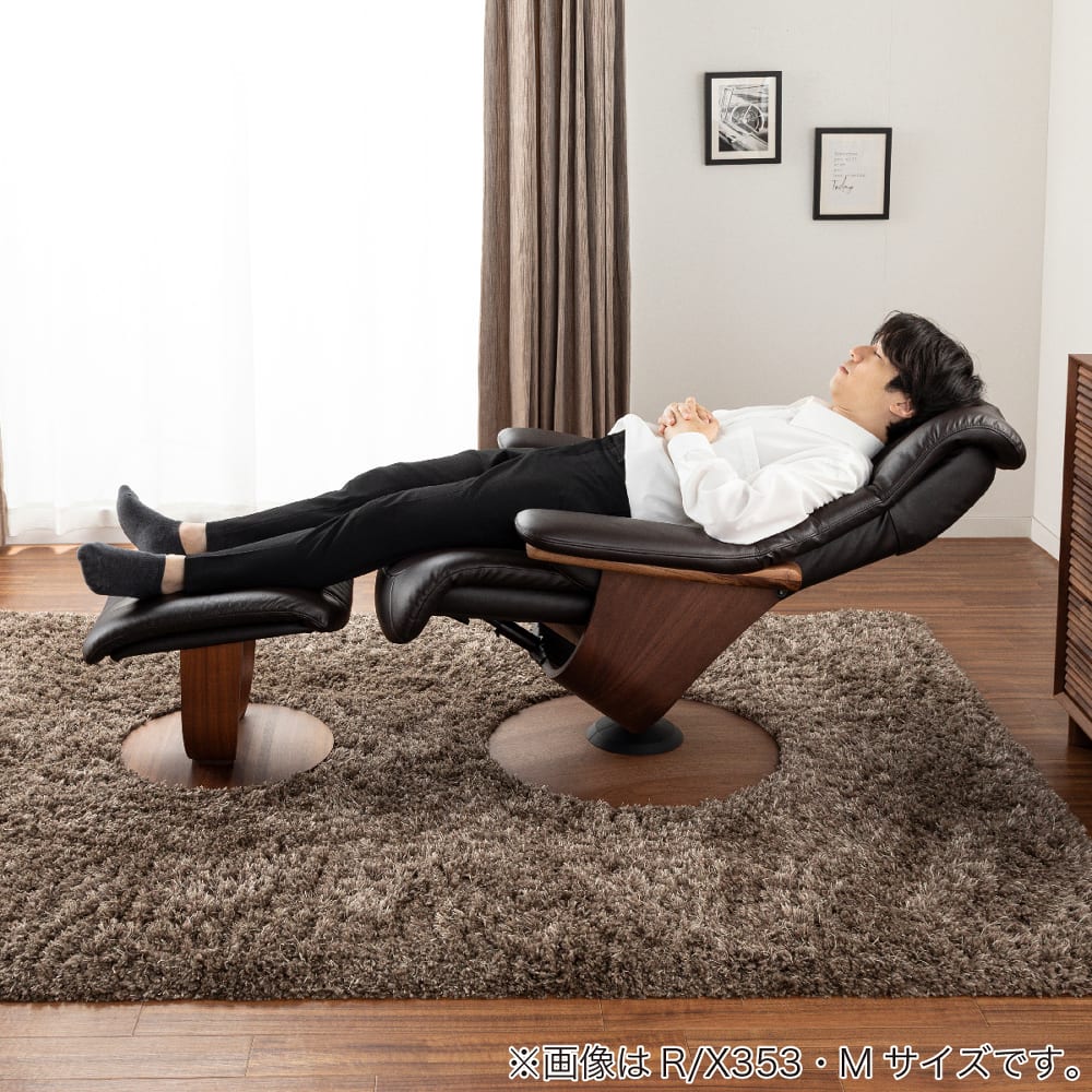 カリモク家具製品　 パーソナルチェア＆オットマンセット　両方共 回転式 本革張り カリモク家具製品 パーソナルチェア＆オットマンセット 両方共