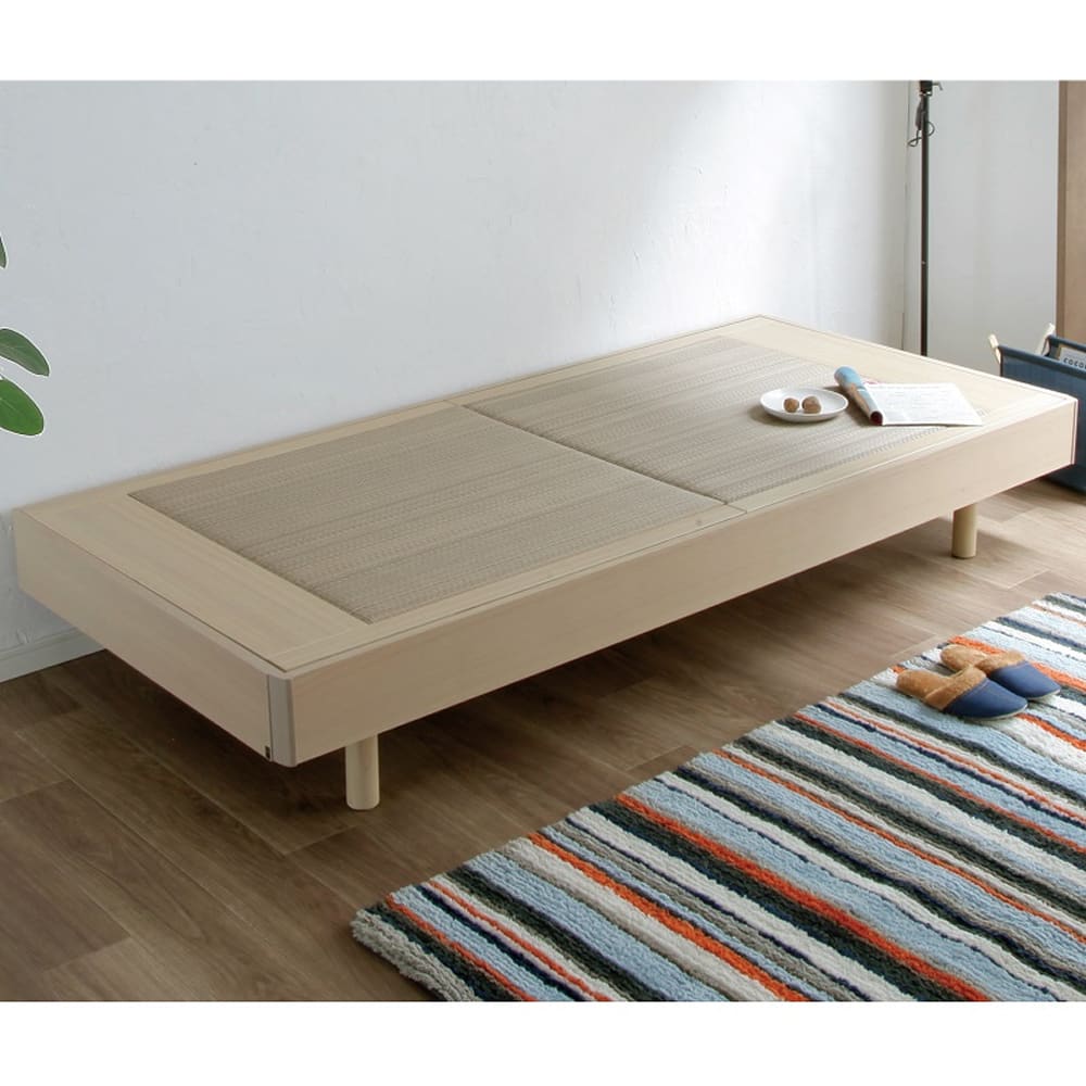 シングル畳ベッド　スピーク３　ヘッドレス　ＭＩＧＵＳＡ　ＷＷ　ＬＢ　ラテブラウン:和をイメージした快適ベッド