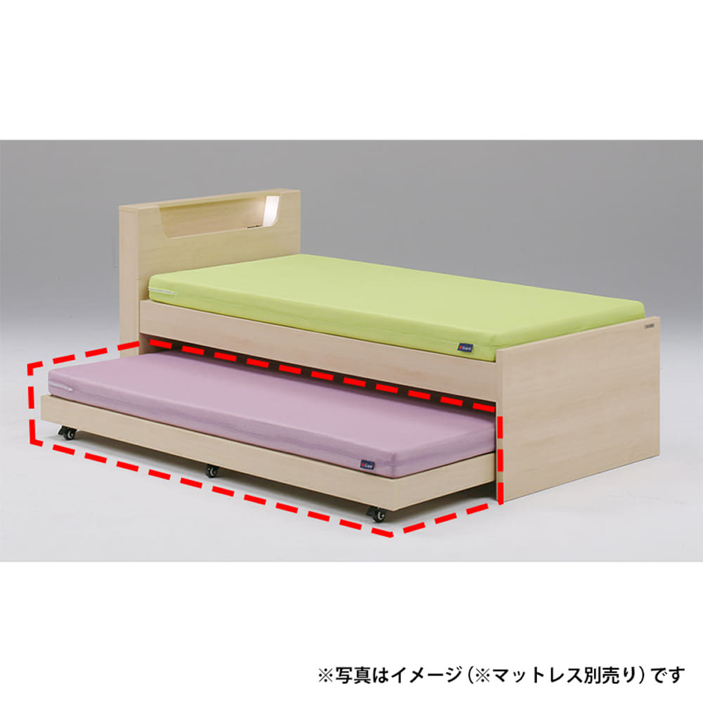 シングルフレーム　タップ　下段ベッド　ナチュラル:通気性のよい「すのこ」タイプのベッド