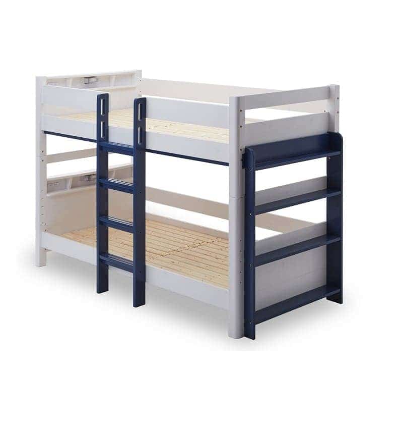 ２段ベッド　ストラ　WH/NB（ホワイト/ネイビー）:特許を取得した安心・安全設計の2段ベッド