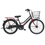 子供用自転車　２４ジュニアウォンカ外装６段　ブラックレッド　【受取方法：店舗受取のみ】