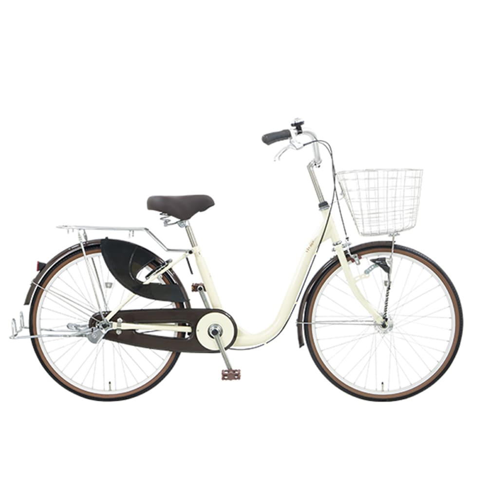 前に下に広々フレーム設計の高品質国産自転車
