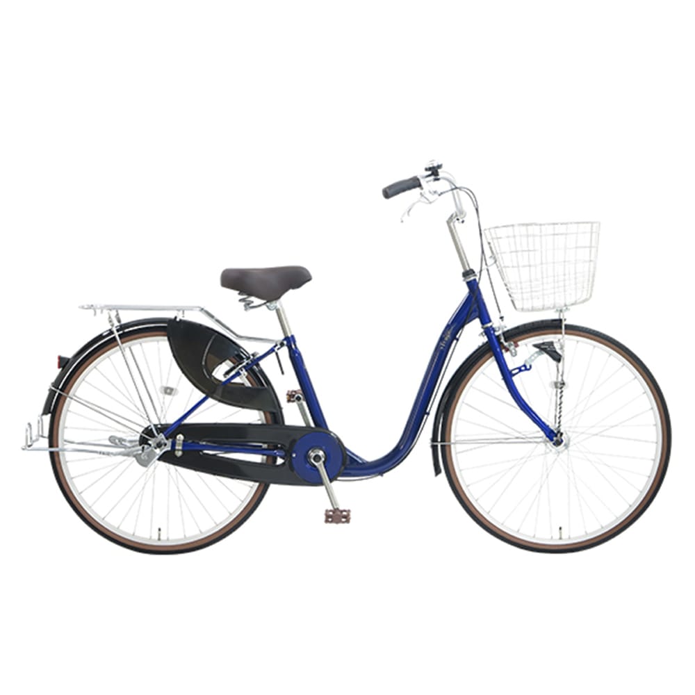 前に下に広々フレーム設計の高品質国産自転車