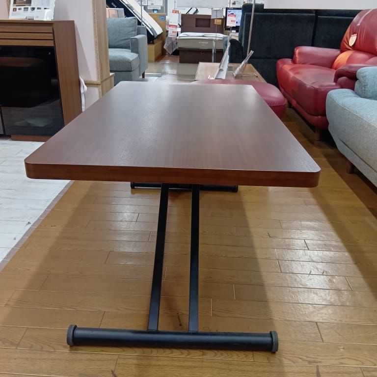 昇降リビングテーブル　モーゼル110 筑波産商】昇降テーブル モーゼル 幅110㎝ ウォールナット色