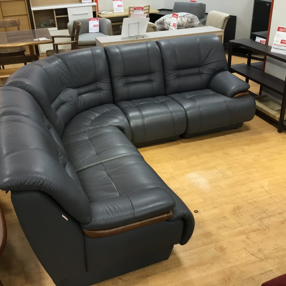 【ホームズ仙川店　関東一部地域限定　展示特価品】　コーナーソファ R5点セット　ケンブリッジⅡ（B－OMランク）