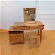【大和店 関東一部地域限定 展示特価品】 デスクドレッサー(ミラー、スツール付) デスクドレッサー フォルム100ミラー付き LBR スツール ロガ NA
