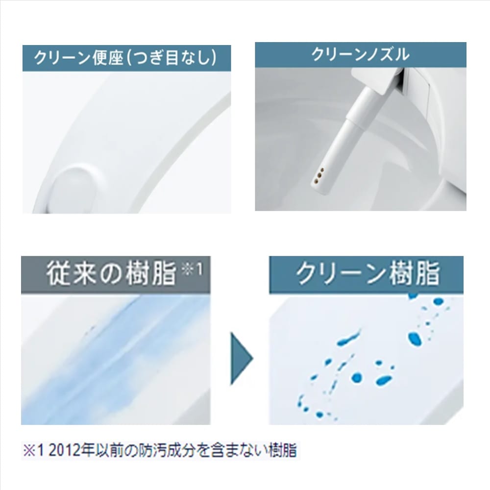 つぎ目がなく、汚れをはじく便座