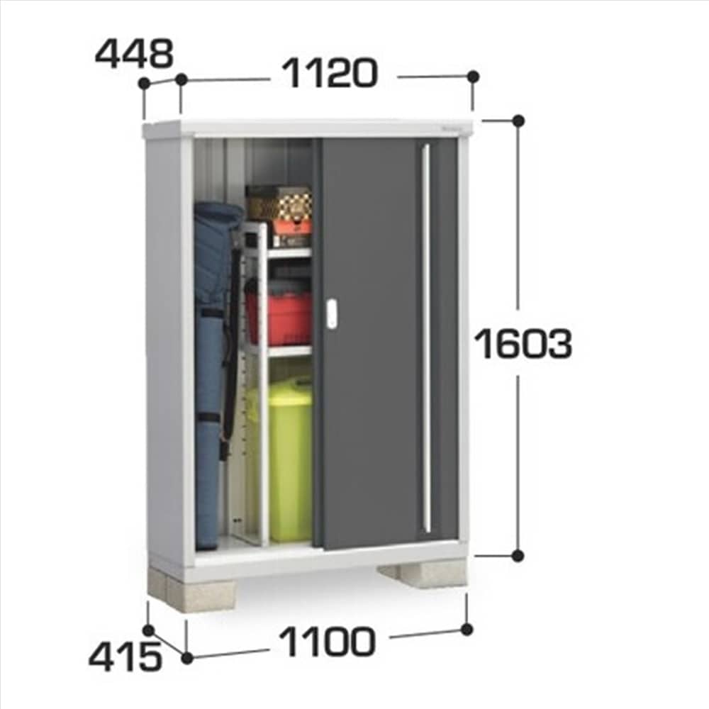 イナバ シンプリー MJX−114D 全面棚タイプ 棚板2枚付属 工事付きパック