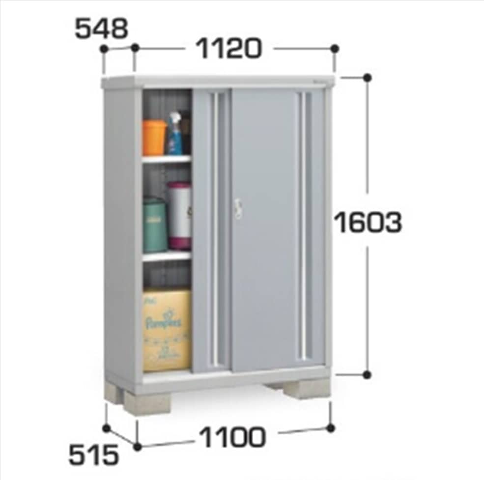イナバ シンプリー MJX−115D 全面棚タイプ 棚板2枚付属 工事付きパック