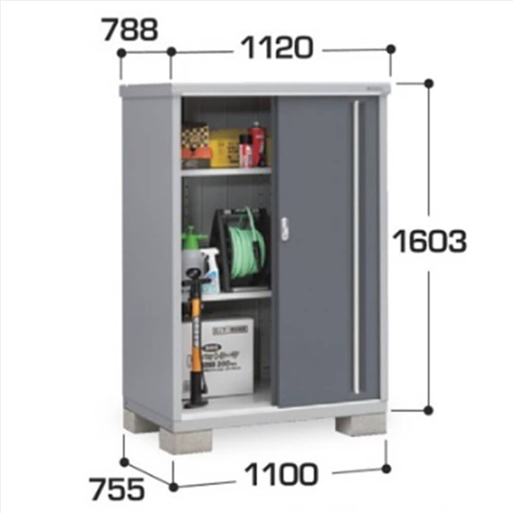 イナバ シンプリー MJX−117D 全面棚タイプ 棚板2枚付属 工事付きパック