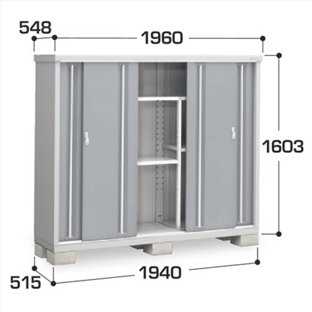 イナバ シンプリー MJX−195D 全面棚タイプ 棚板4枚付属 工事付きパック