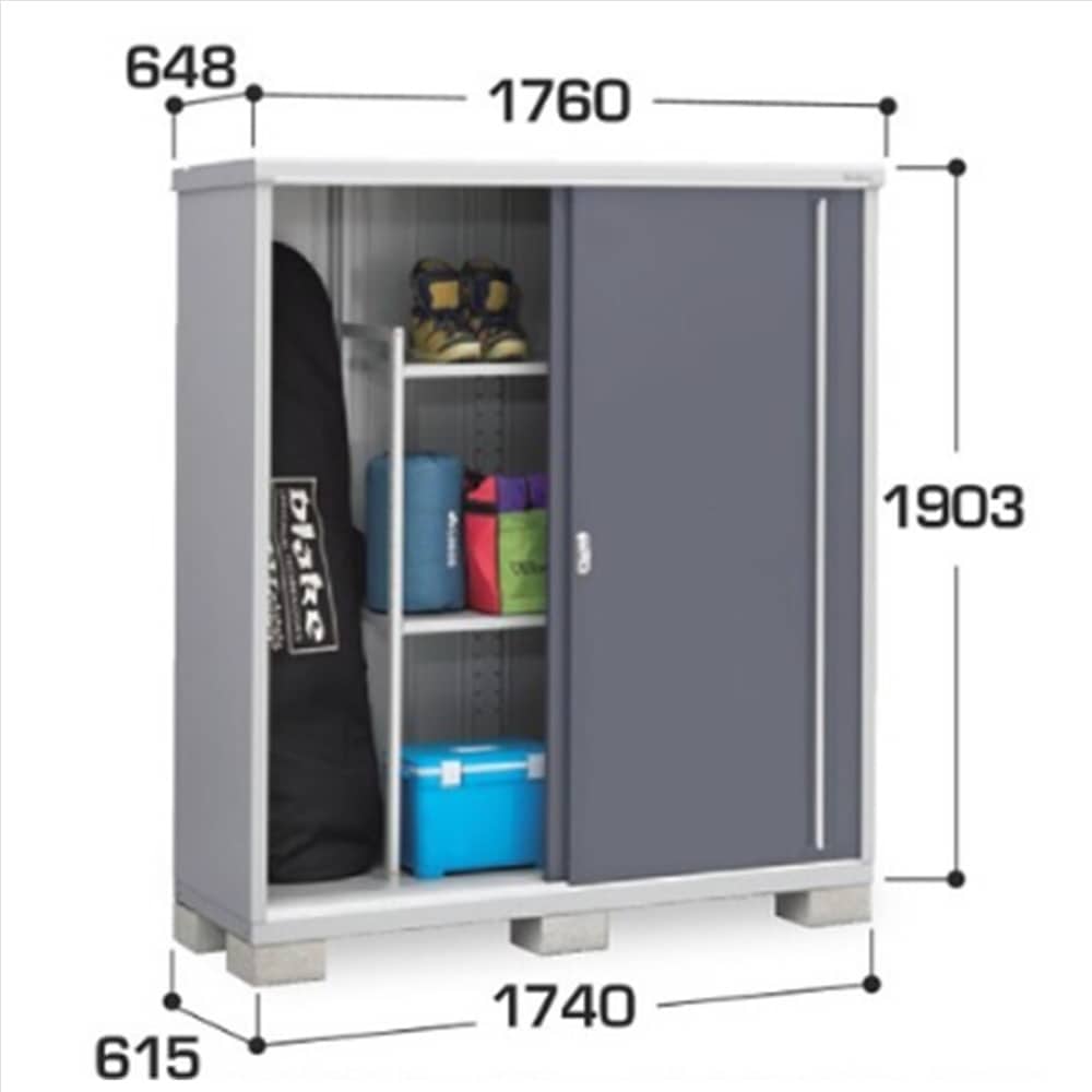 イナバ シンプリー MJX−176E 全面棚タイプ 棚板4枚付属 工事付きパック