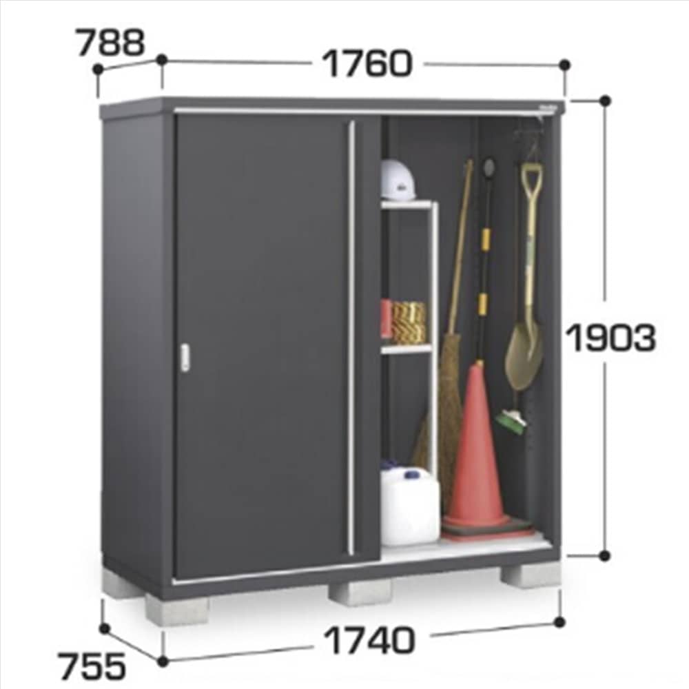 イナバ シンプリー MJX−177EP 長もの収納タイプ 棚板2枚付属 工事付きパック