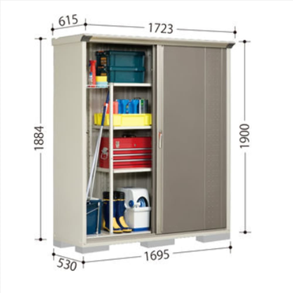 田窪物置 グランプレステージ ジャンプ GP−175AF 全面棚タイプ 棚板6枚付属 工事付きパック