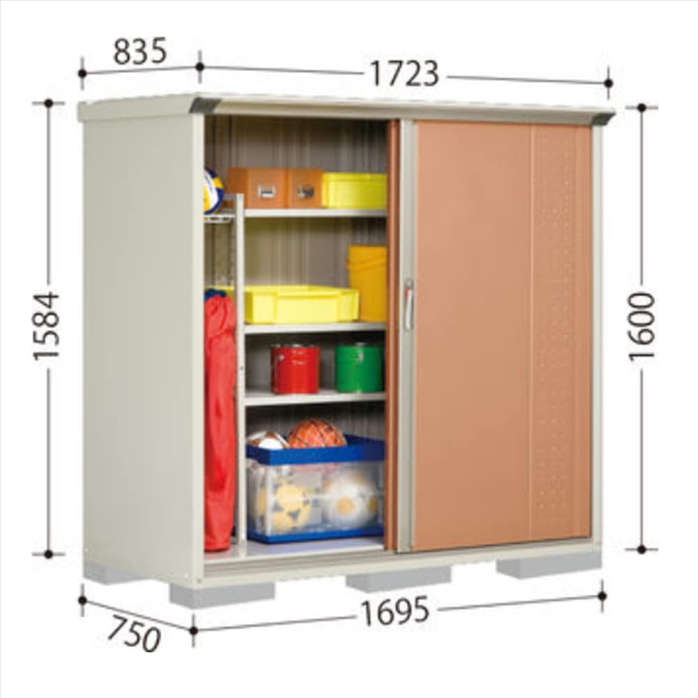 田窪物置 グランプレステージ ジャンプ GP−177BF 全面棚タイプ 棚板4枚付属 工事付きパック