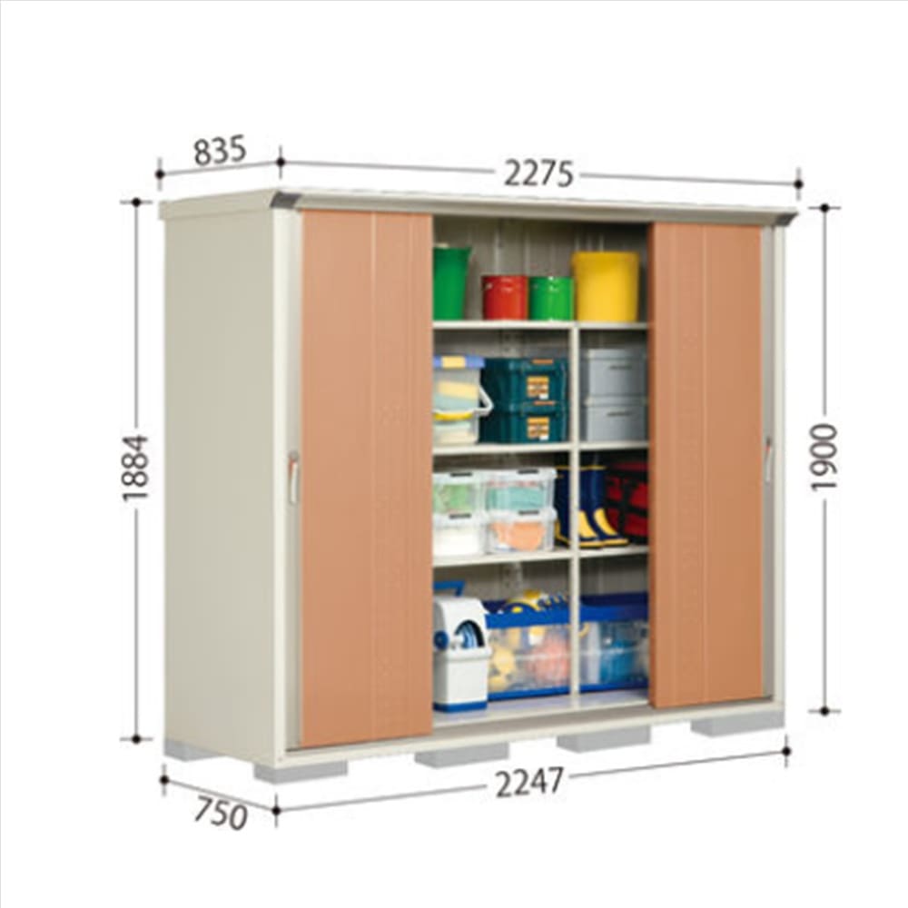 田窪物置 グランプレステージ ジャンプ GP−227AF 全面棚タイプ  棚板9枚付属 工事付きパック