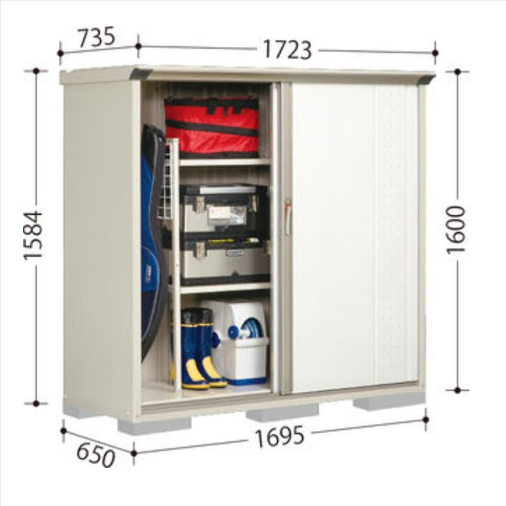 田窪物置 グランプレステージ ジャンプ GP−176BT たて置きタイプ 棚板2枚・ネット棚1枚付属 工事付きパック
