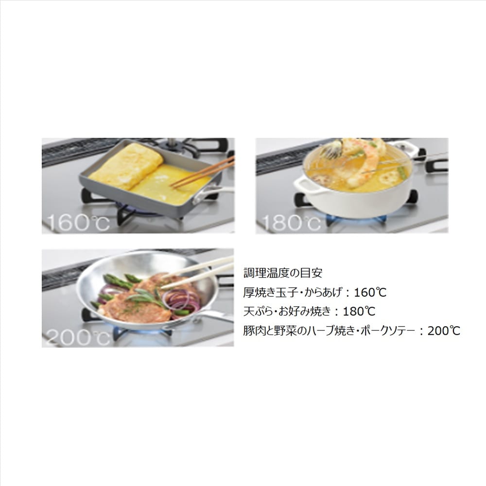 温度調整機能を左右バーナーに搭載